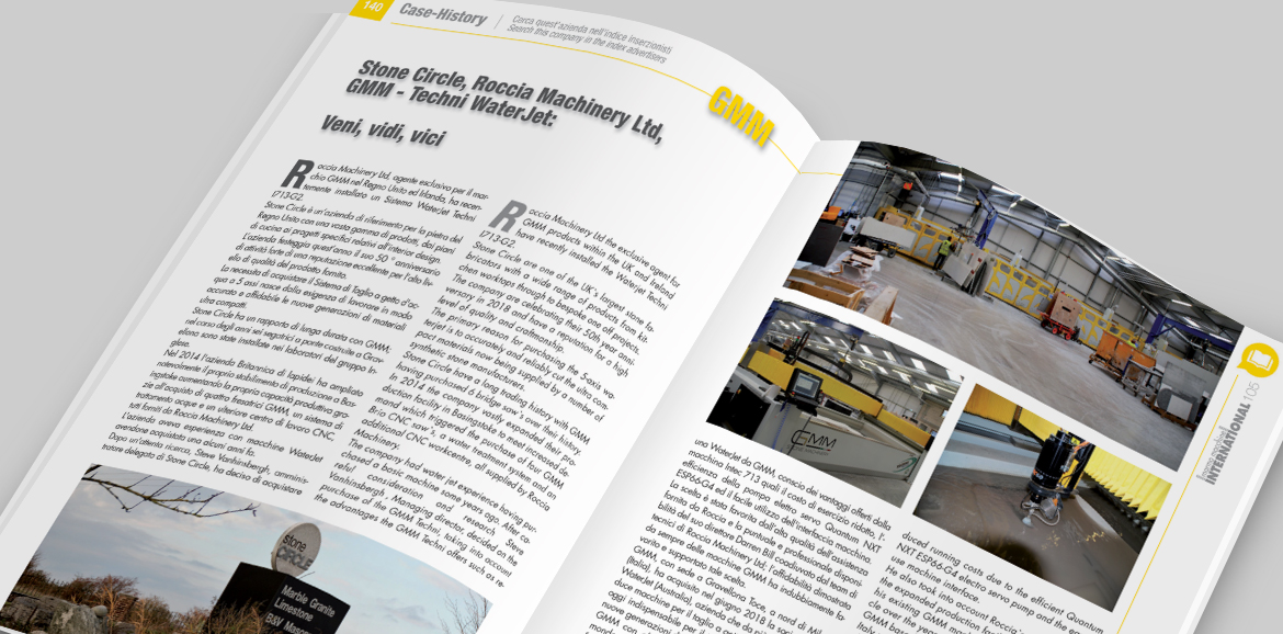 GMM - Case History<br/>Waterjet Intec 713 - Stone Circle, Roccia Machinery Ltd